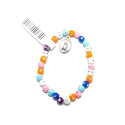 Bracelet enfant avec des perles colorées décorées de strass