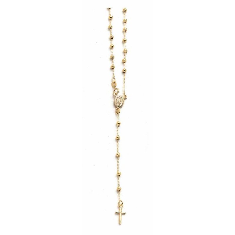 Chapelet en Or 18CT 750 perle 3mm Cœur Miraculeuse