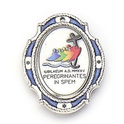 Magnet Jubilé 2025 en métal argenté 4.2x3.2 cm