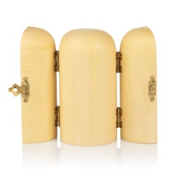 Triptyque Bois sculpté Miraculeuse/Jésus Miséricordieux/Joseph 10cm