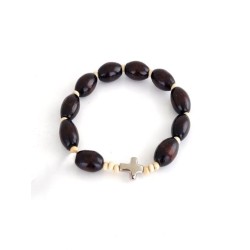 Bracelet élastique perle ovale 6mm + TAU
