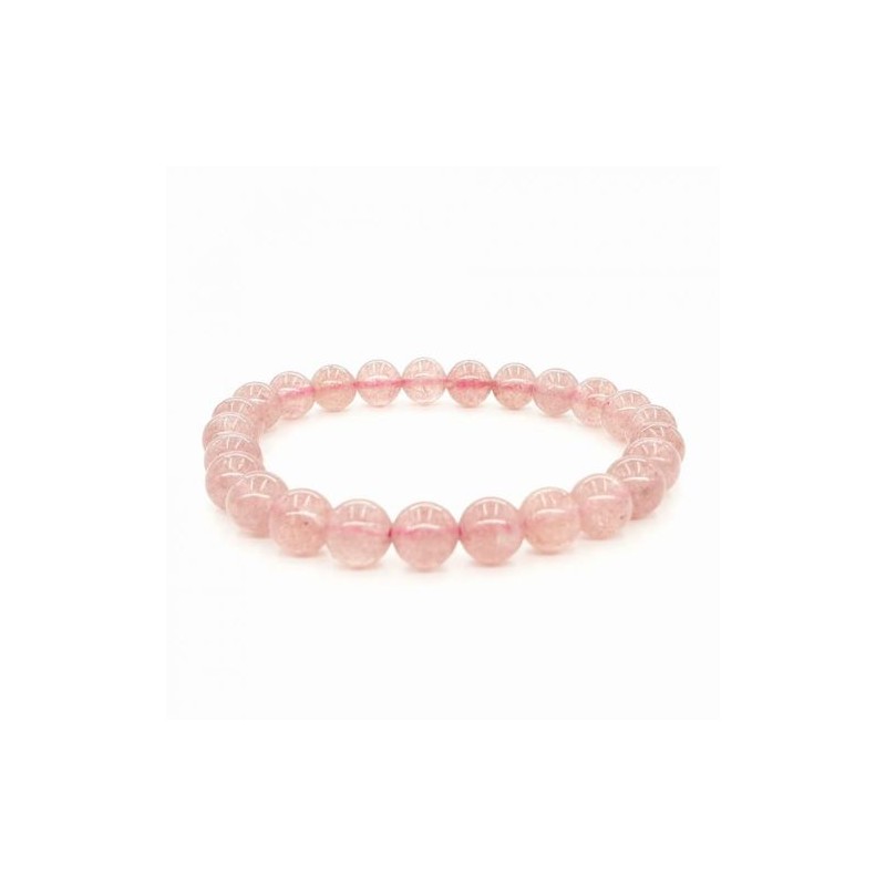 Bracelet pierre 8mm Strawberry quartz