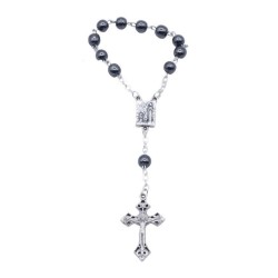 Dizainier en perles d'hématite de 8 mm