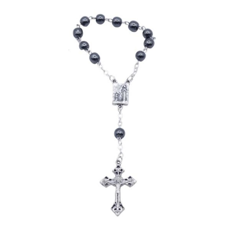 Dizainier en perles d'hématite de 8 mm