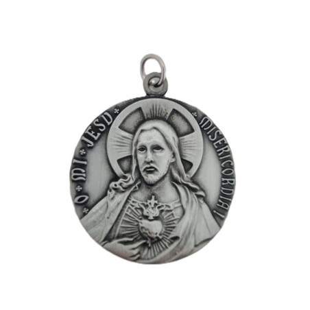 Zilveren metalen medaille 39 mm S.C. Jezus /S.C. Marie