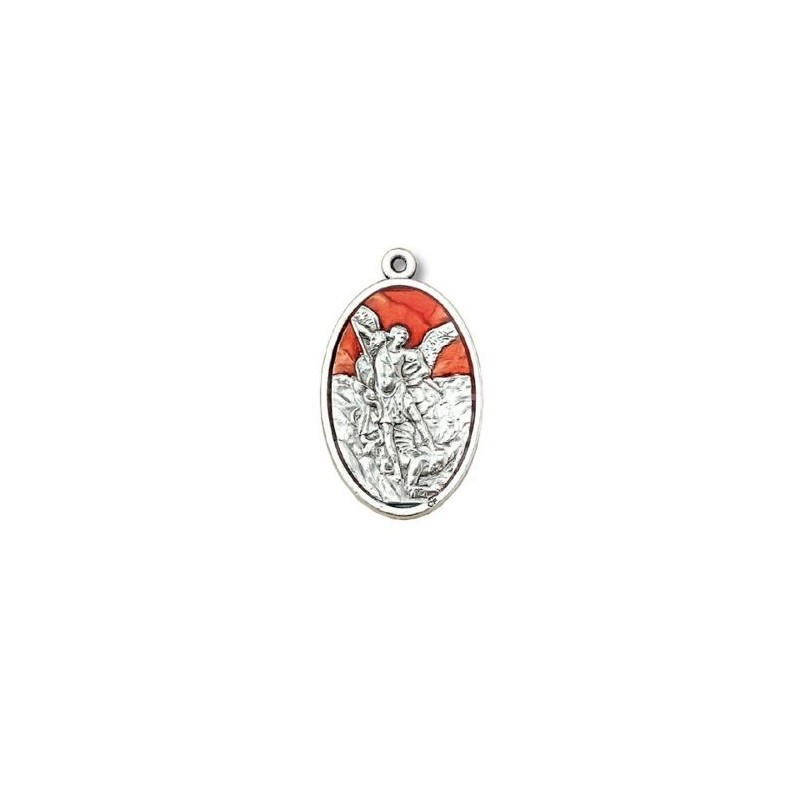 Metalen medaille S. Michel 40mm met rode e-mail