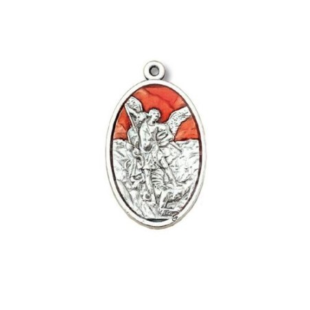 Metalen medaille S. Michel 40mm met rode e-mail
