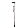 Canne à marcher pliable en aluminium avec motifs fleurs blanche