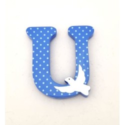 Lettre à coller en bois coloré