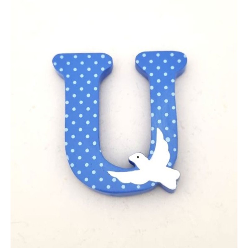 Lettre à coller en bois coloré