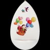 Bénitier enfant goutte d'eau en bois d'érable blanc avec décor