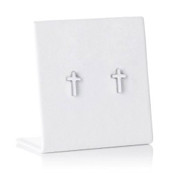 Boucles d'oreilles croix acier