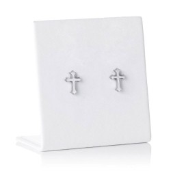 Boucles d'oreilles croix acier