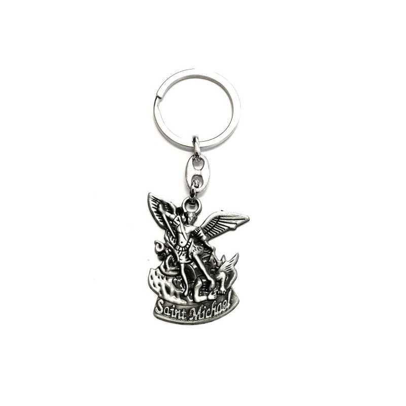 St Michel Metal Sleutelhanger geoxideerd metaal 