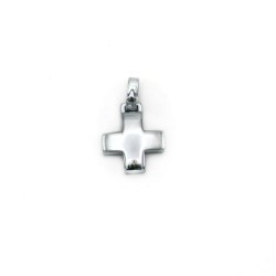 Pendentif croix carrée en argent. 11 mm