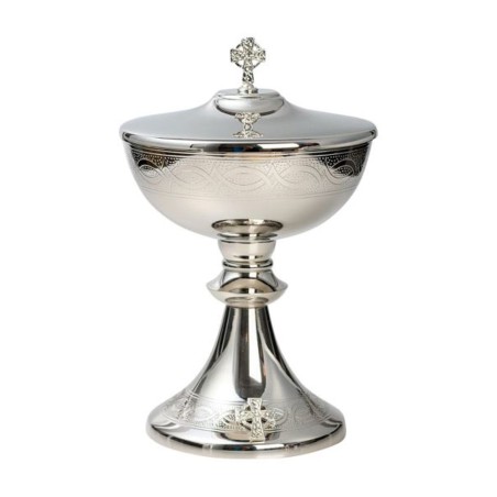 Ciboire Nickel plaqué intérieur plaqué or H:23cm