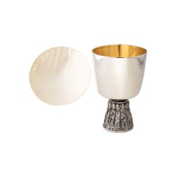Calice geborsteld metaal binnen pl. Of H: 15cm