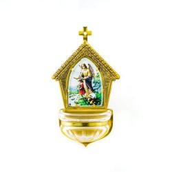 Bénitier van de Guardian Angel in Golden Metal and Glass