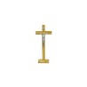 Crucifix sur base bois d'olivier 20x9 cm corp métal