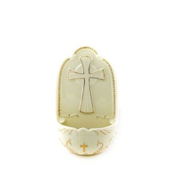 Porselein zegen met kruis en gouden decoraties. groot model