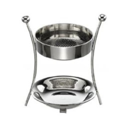 Grillbrander voor verchroomde metalen wierook 11x7cm 