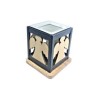 Bruleur d'encens cube bois 10cm avec ange et grille métallique