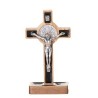Kruis St. Benoit Olijfhout op basis 8.5x4.6 inch