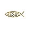 Poisson relief PVC Doré autocollant 13x4cm "JESUS"