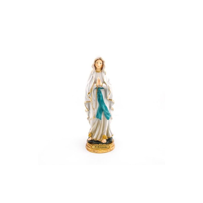 Statue de Notre Dame de Lourdes en résine. 22 cm