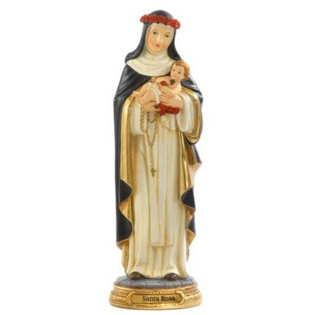 Statue Rose de Lima 19.6cm résine