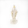 Bénitier blanc la Vierge Miraculeuse sur une rose 15cm résine