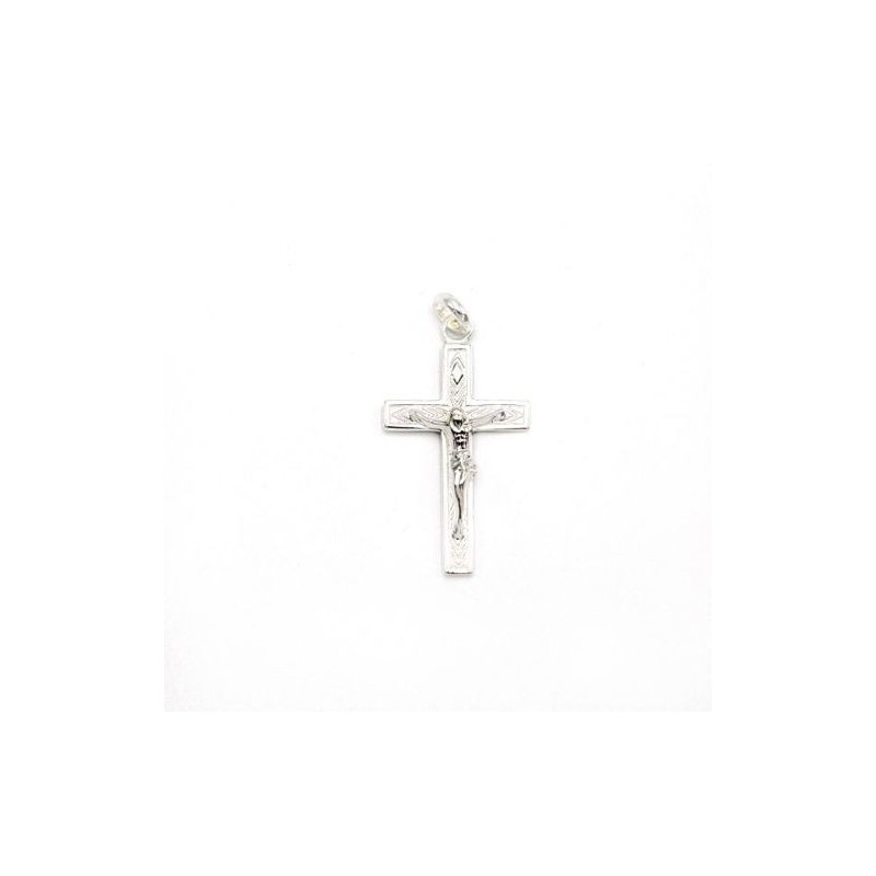 Crucifix-hanger in zilver. 25 * 17 mm