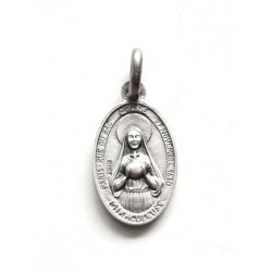 Médaille Catherine Labouré et Miraculeuse 18mm en Argent S925 
