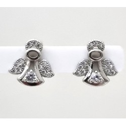 S925 Silver Angel Earring met zirkoon 