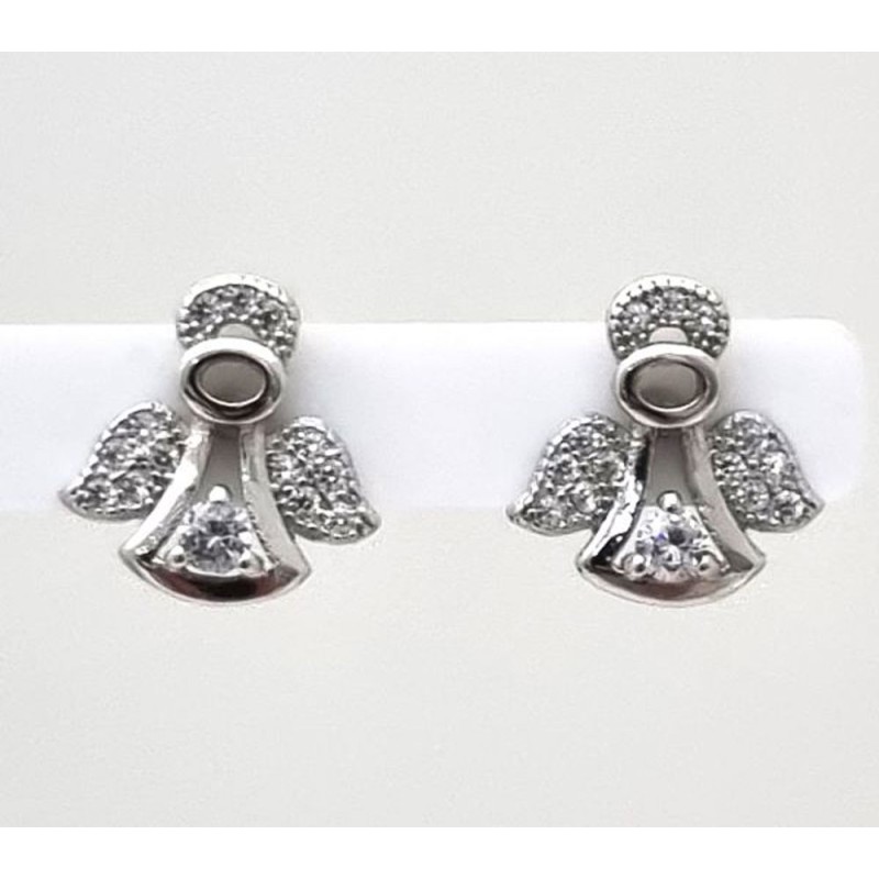 S925 Silver Angel Earring met zirkoon 