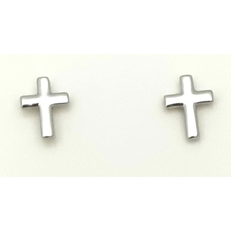 Boucles d'oreilles croix simple Argent RH S925 0.70gr