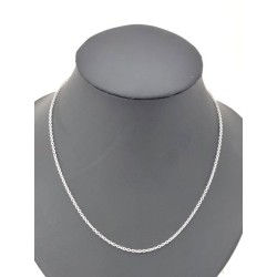 Karabiner-ketting in rhodium zilver. 40 cm