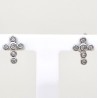 Kruis oorbellen 6 zirkons Silver RH S925 1.30gr