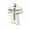 Collier cordon avec  Tau en métal. argenté 3.2/2 cm
