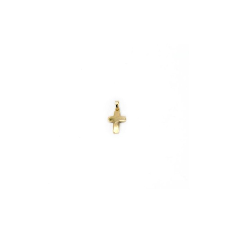 Pendentif croix arrondie en or 14 carats. 15 mm. 0.8 gr