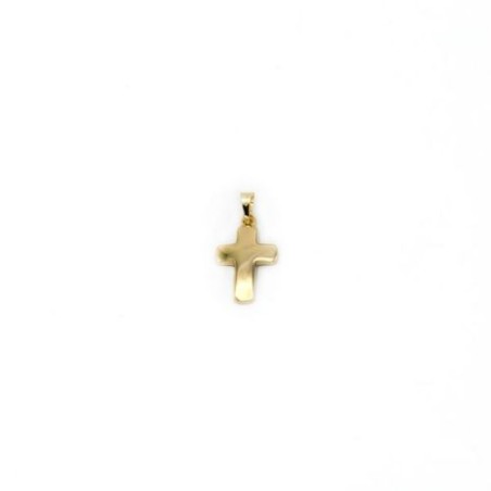Pendentif croix arrondie en or 14 carats. 15 mm. 0.8 gr