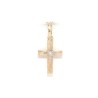 Pendentif croix bicolore en or 14 carats et brillant 0.005 carat