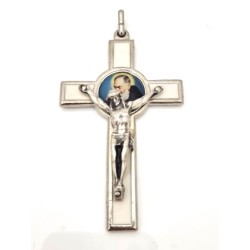 Metal Cross met de Maagd van Medjugorje 