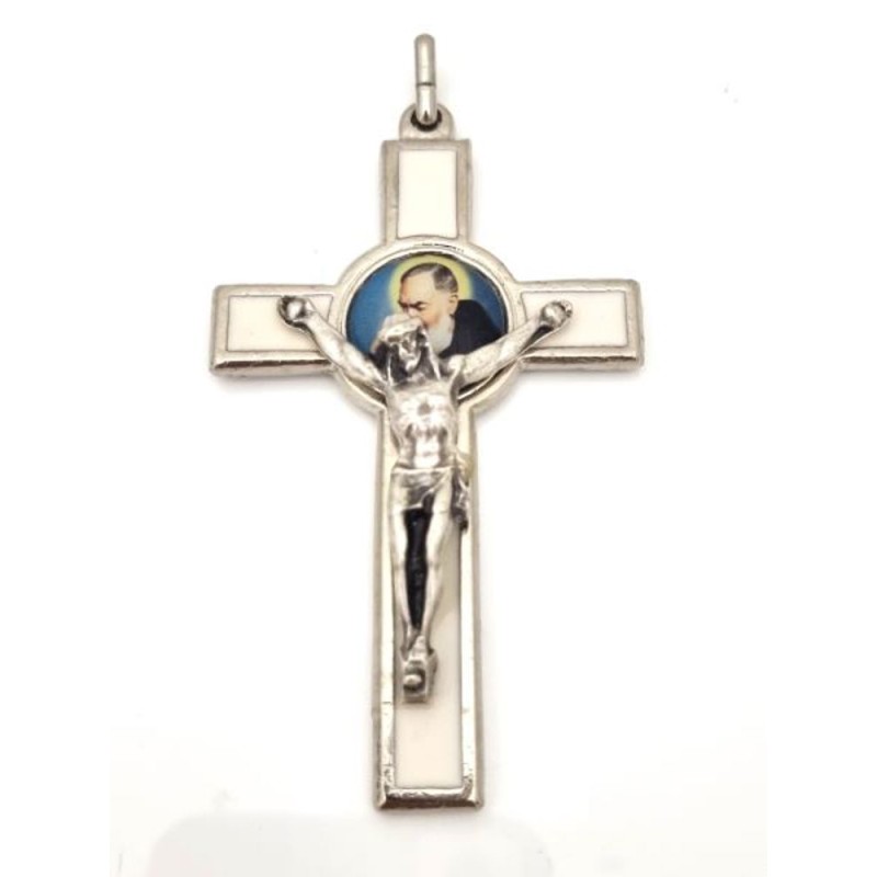 Metal Cross met de Maagd van Medjugorje 