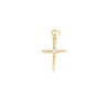 Pendentif croix en or 14 carats et brillant de 0.2 carat. 17 mm