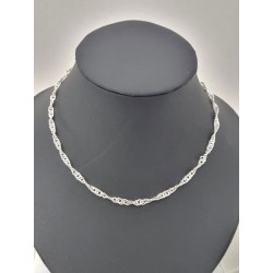 Chaîne karabiner Singapour en argent. 42 cm