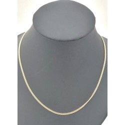 18 Carat Gold Panzer Chain. 50 cm lang op 1 mm breed