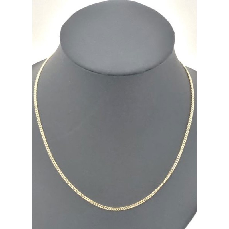 18 Carat Gold Panzer Chain. 50 cm lang op 1 mm breed
