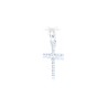 Pendentif croix en or blanc 14 carats et brillant de 0.2 ct. 13 mm