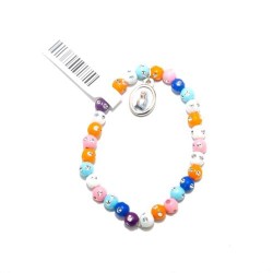 Kind armband met kleurrijke parels versierd met strassones